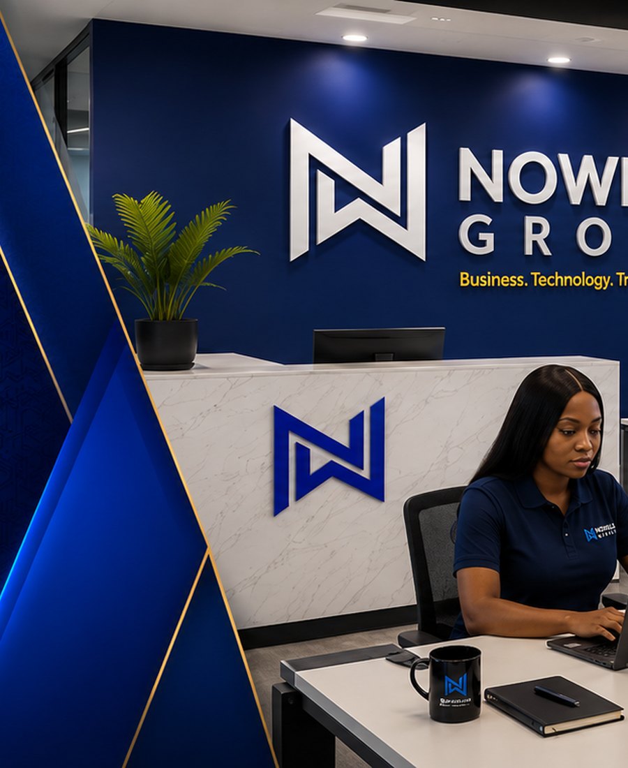 African executives and Nowills consultants collaborating around digital dashboards