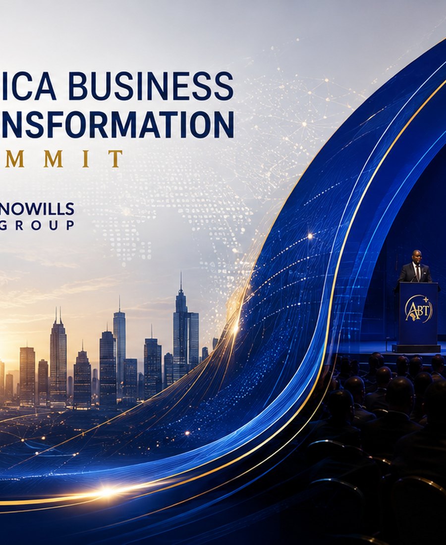 Nowills Africa Business Transformation Summit stage with executives, founders and live technology showcases